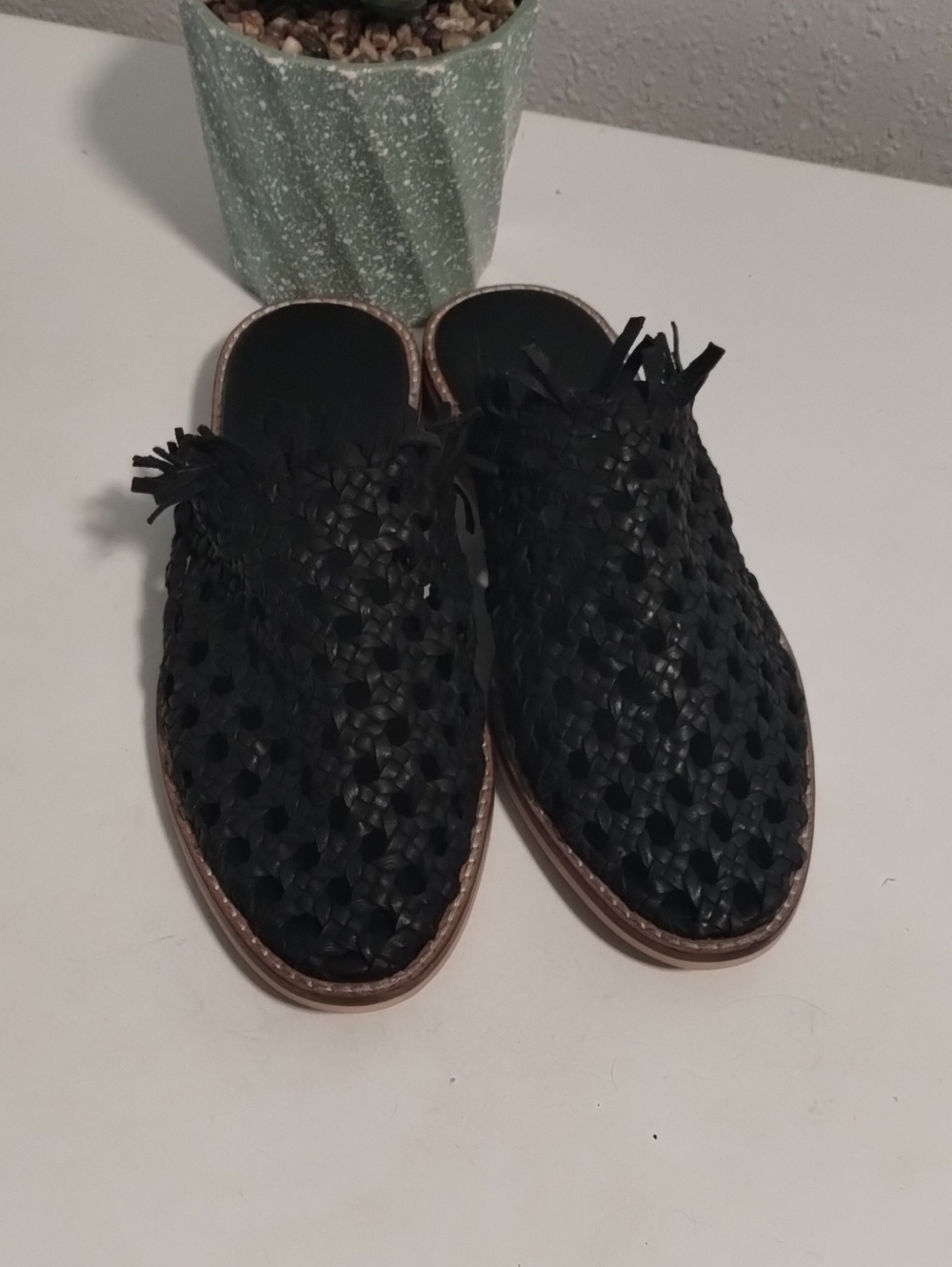 Free People Black Fringe Shoes